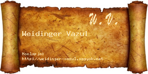 Weidinger Vazul névjegykártya